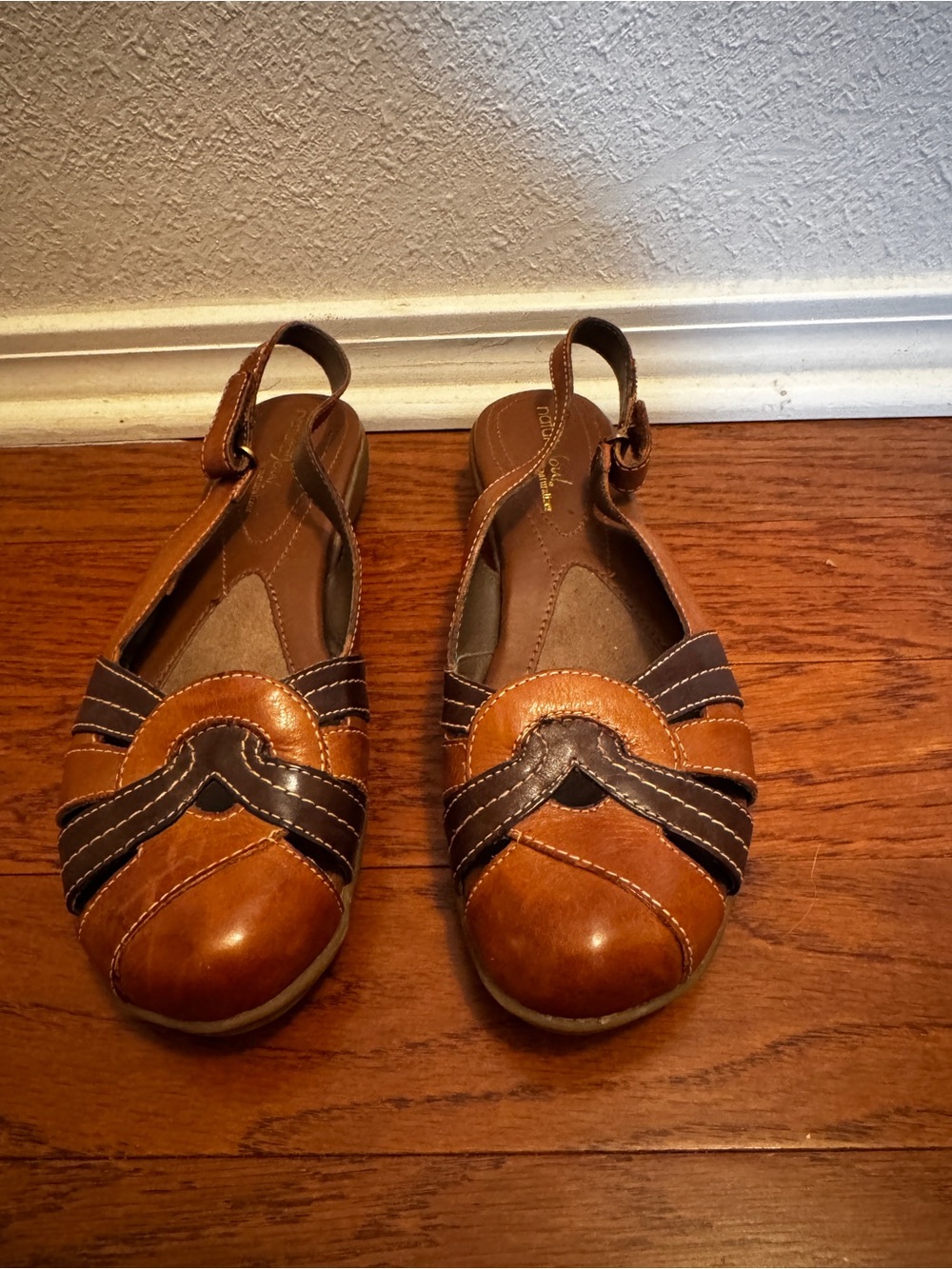 Natural Soul by Naturalizer | Civil Brown Leather Slingback Flats Brown 8.5 M